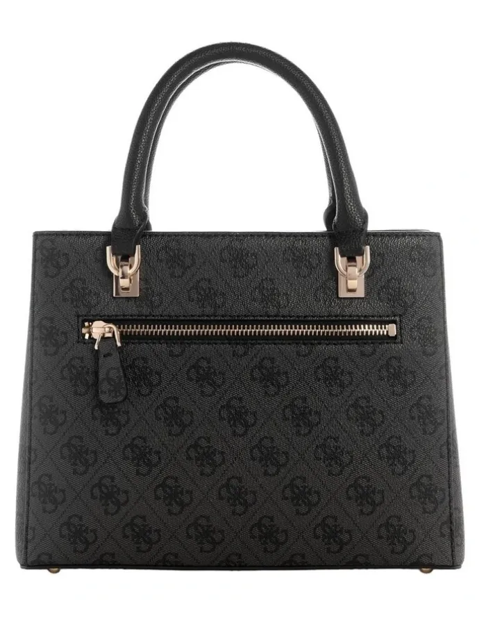 Guess Noelle II Small Satchel Bag in Coal Logo