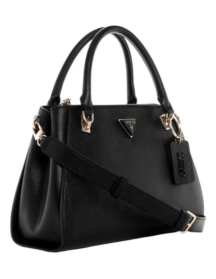 Guess Noelle Luxury Satchel Bag in Black