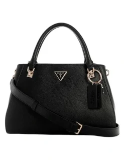 Guess Noelle Luxury Satchel Bag in Black