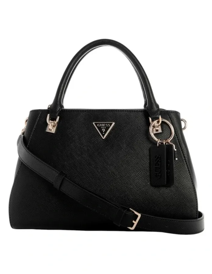 Guess Noelle Luxury Satchel Bag in Black