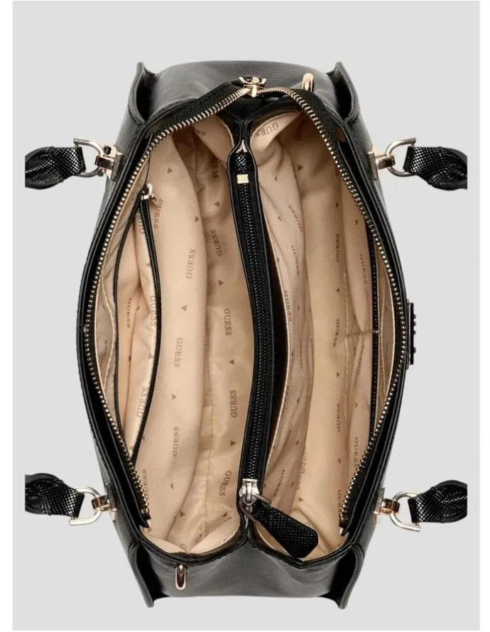 Guess Noelle Luxury Satchel Bag in Black