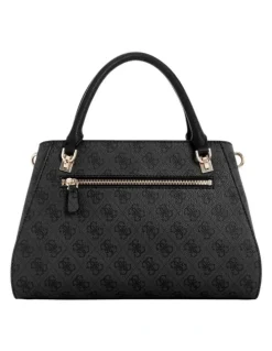 Guess Noelle Luxury Satchel Bag in Black Logo