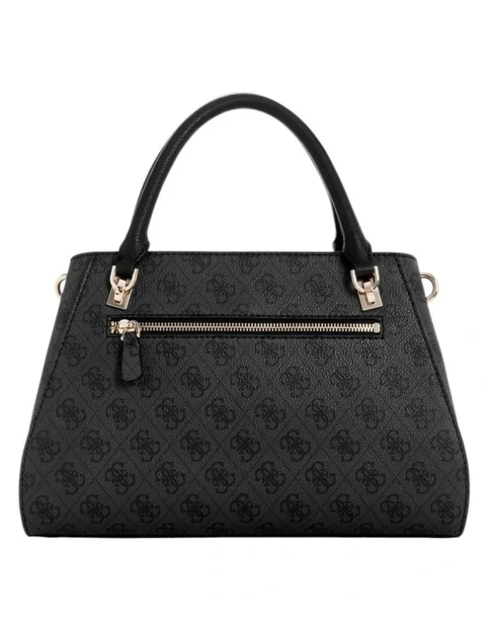 Guess Noelle Luxury Satchel Bag in Black Logo