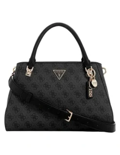 Guess Noelle Luxury Satchel Bag in Black Logo