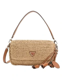 Guess Ofelia Flap Shoulder Bag in Natural/Cognac