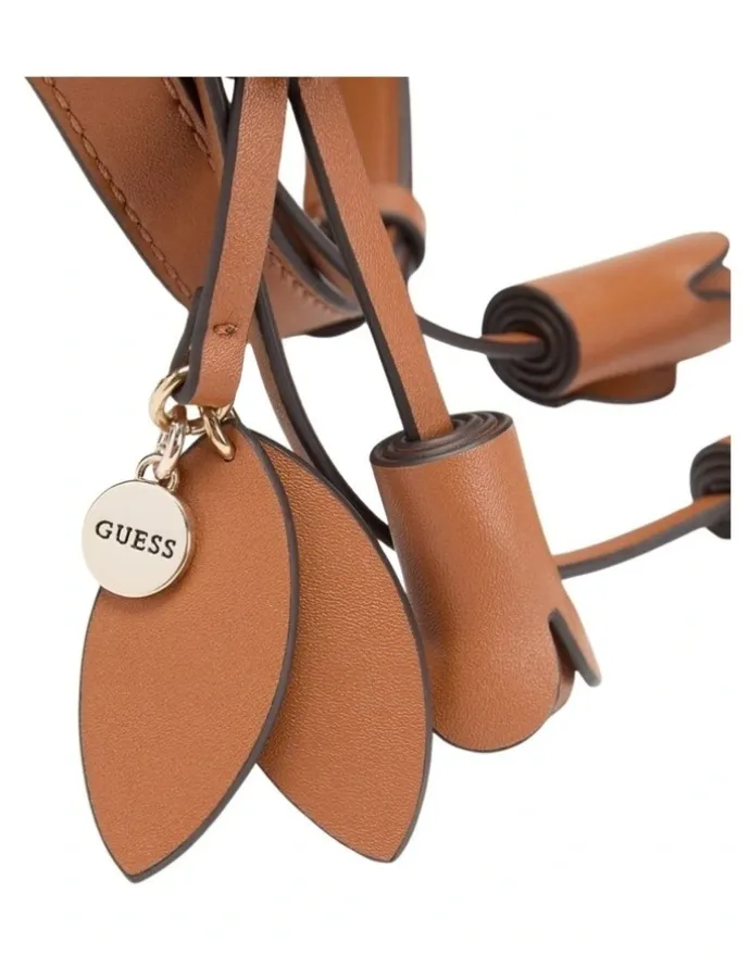 Guess Ofelia Flap Shoulder Bag in Natural/Cognac