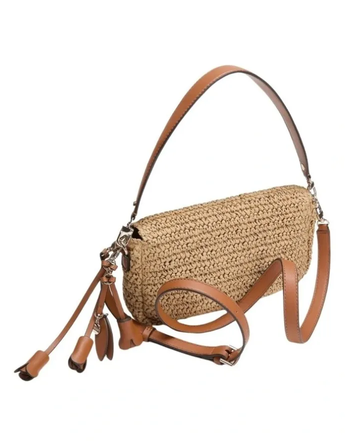 Guess Ofelia Flap Shoulder Bag in Natural/Cognac