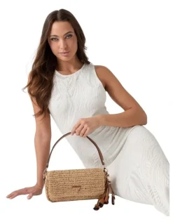 Guess Ofelia Flap Shoulder Bag in Natural/Cognac
