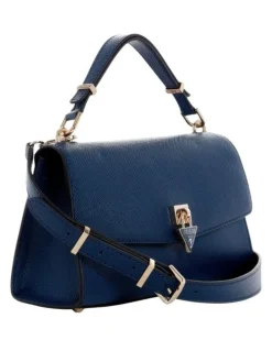 Guess Patsie Top Handle Flap Bag in Navy