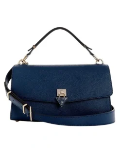 Guess Patsie Top Handle Flap Bag in Navy