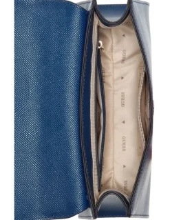 Guess Patsie Top Handle Flap Bag in Navy
