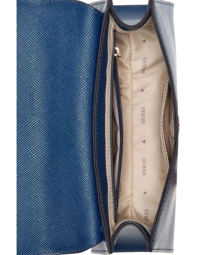 Guess Patsie Top Handle Flap Bag in Navy