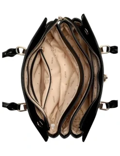 Guess Queensland Luxury Satchel Bag in Black