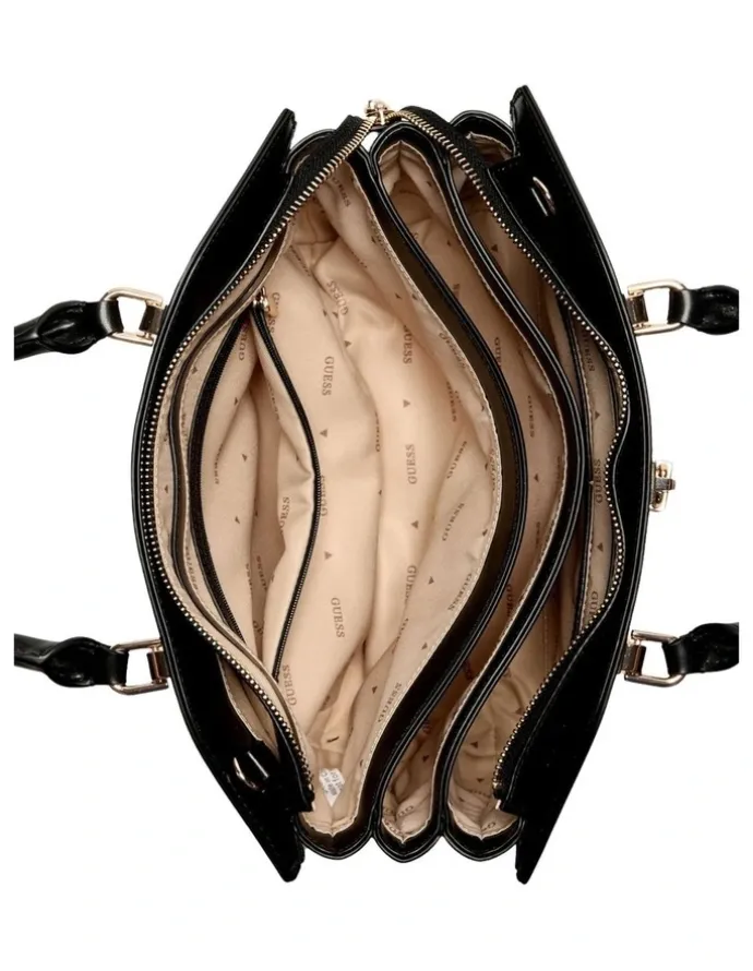 Guess Queensland Luxury Satchel Bag in Black