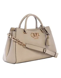 Guess Salinge Luxury Satchel Bag in Taupe