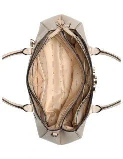 Guess Salinge Luxury Satchel Bag in Taupe