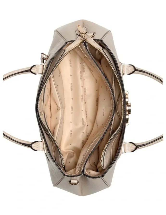 Guess Salinge Luxury Satchel Bag in Taupe