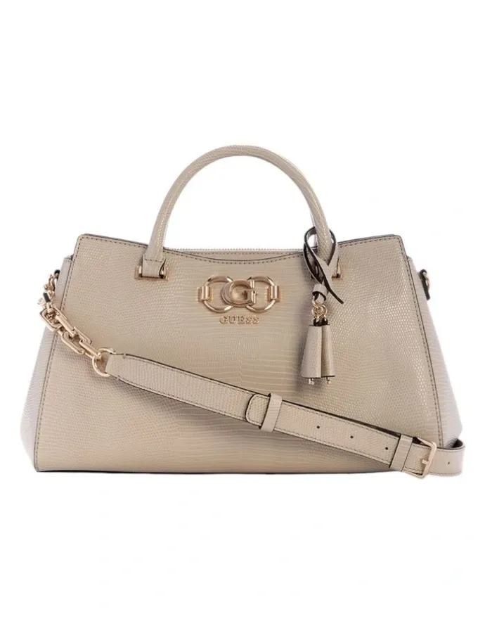 Guess Salinge Luxury Satchel Bag in Taupe