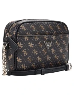 Guess Sarai Camera Crossbody Bag in Brown Logo