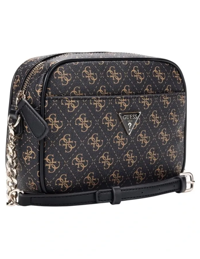 Guess Sarai Camera Crossbody Bag in Brown Logo