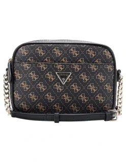 Guess Sarai Camera Crossbody Bag in Brown Logo