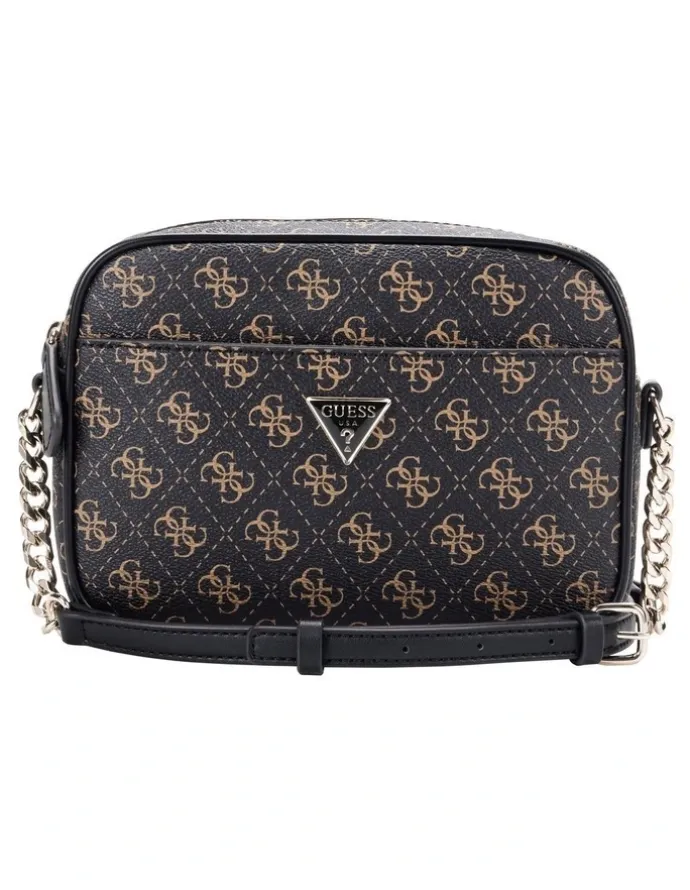 Guess Sarai Camera Crossbody Bag in Brown Logo