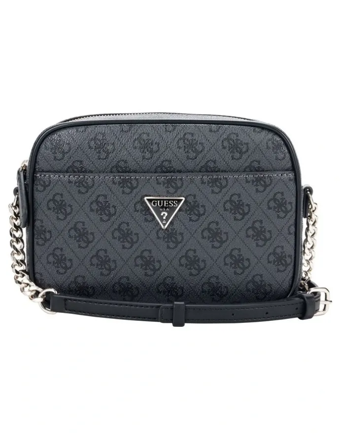 Guess Sarai Camera Crossbody Bag in Coal Logo