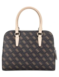 Guess Sarai Status Satchel Bag in Brown Logo