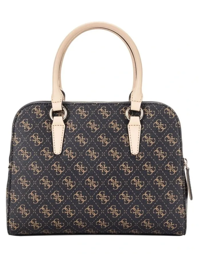Guess Sarai Status Satchel Bag in Brown Logo