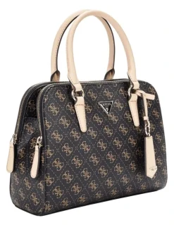 Guess Sarai Status Satchel Bag in Brown Logo