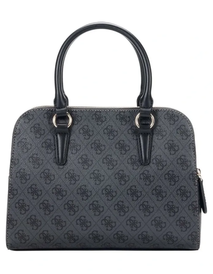 Guess Sarai Status Satchel Bag in Coal Logo