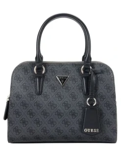 Guess Sarai Status Satchel Bag in Coal Logo