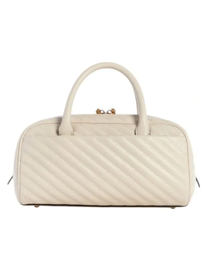 Guess Sela Box Satchel Bag in Beige