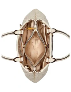 Guess Sela Small Satchel Bag in Bone