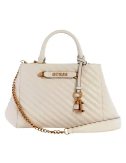 Guess Sela Small Satchel Bag in Bone