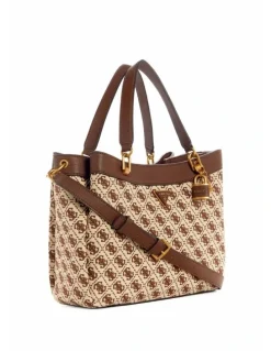 Guess Shemara Girlfriend Satchel Bag in Brown Logo