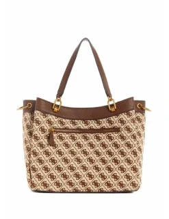 Guess Shemara Girlfriend Satchel Bag in Brown Logo