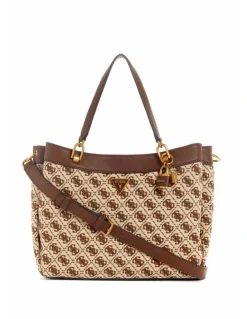Guess Shemara Girlfriend Satchel Bag in Brown Logo