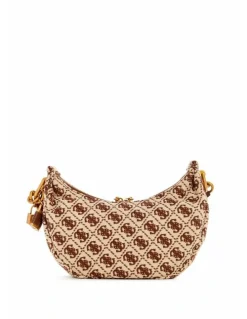 Guess Shemara Mini Hobo Satchel Bag in Brown Logo