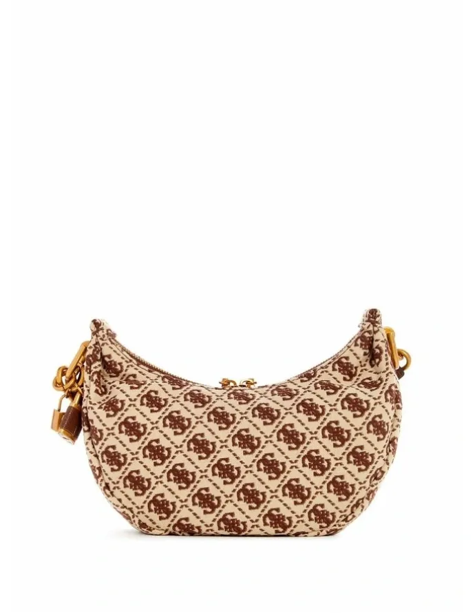 Guess Shemara Mini Hobo Satchel Bag in Brown Logo