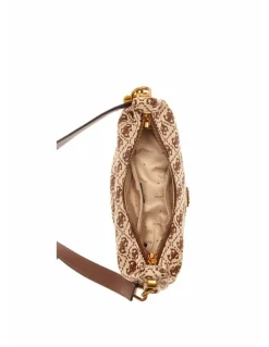 Guess Shemara Mini Hobo Satchel Bag in Brown Logo