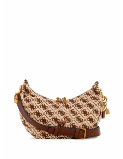 Guess Shemara Mini Hobo Satchel Bag in Brown Logo