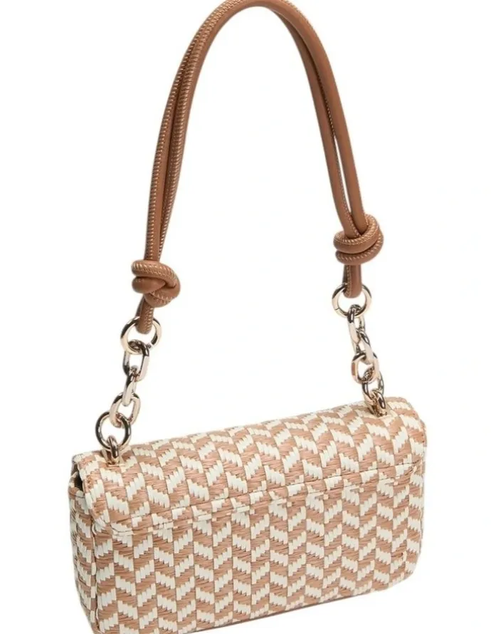 Guess Tessi Flap Shoulder Bag in Cognac Multi