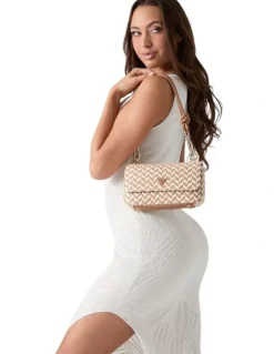 Guess Tessi Flap Shoulder Bag in Cognac Multi