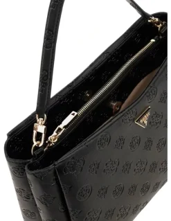 Guess Tisha Large Girlfriend Satchel Bag in Black Logo