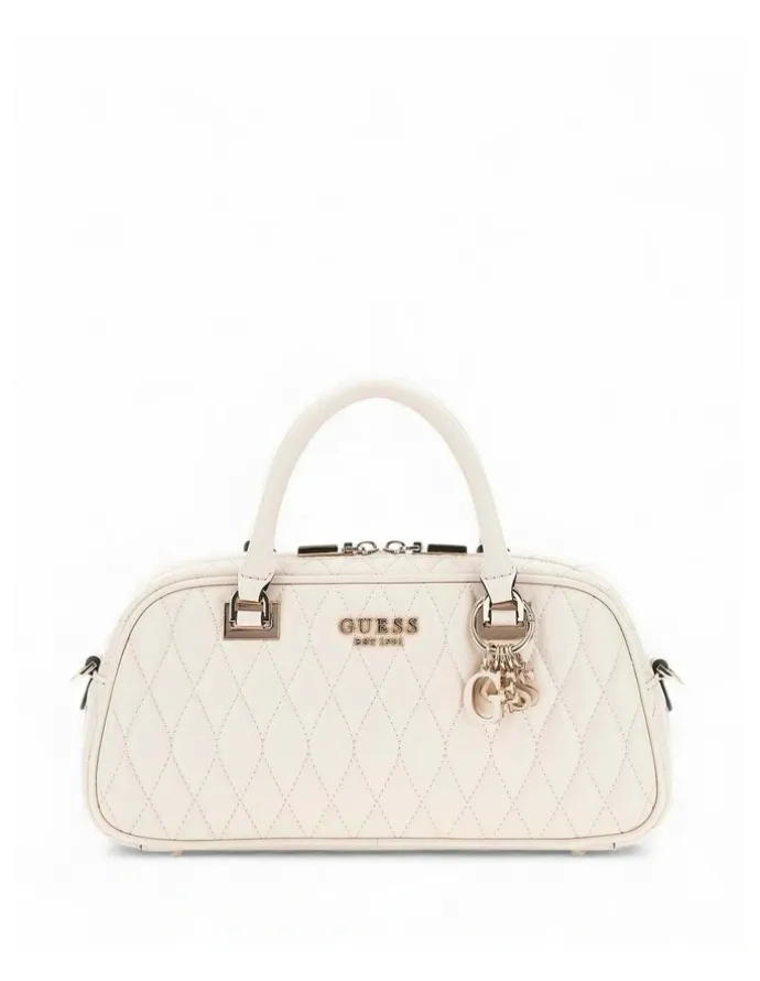 Guess Valla Small Satchel Bag in Bone