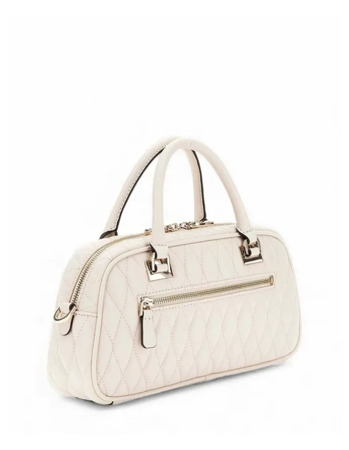 Guess Valla Small Satchel Bag in Bone