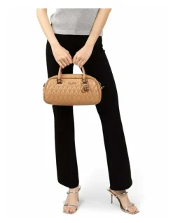 Guess Valla Small Satchel Bag in Beige