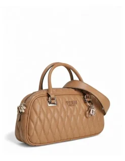 Guess Valla Small Satchel Bag in Beige