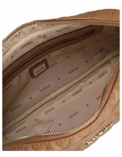 Guess Valla Small Satchel Bag in Beige